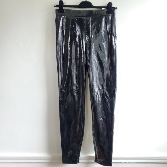 Zara Faux Vinyl Blogger Favorite Black Leggings Pants NWT Size Medium - Picture 8 of 16